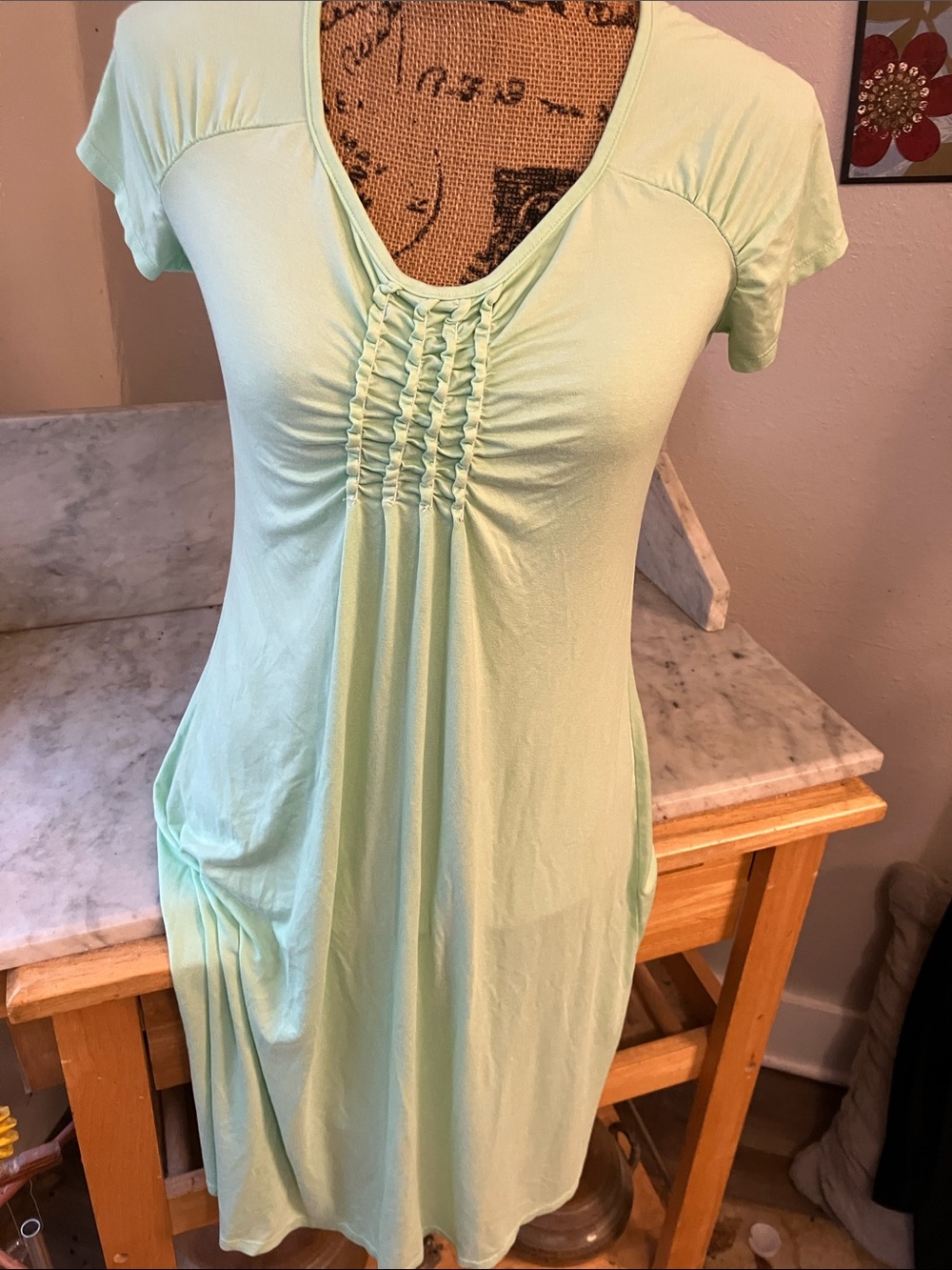 fresh produce Emma Dress Mint Green Short Sleeve Dress NWTS!